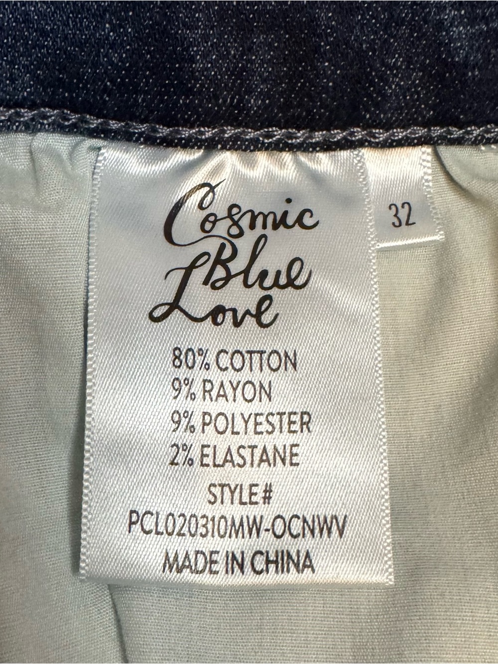 Cosmic Blue Love High-Rise Dark Blue Denim Jean Shorts Size 32 - Picture 5 of 6